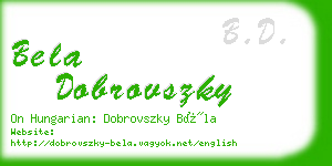 bela dobrovszky business card